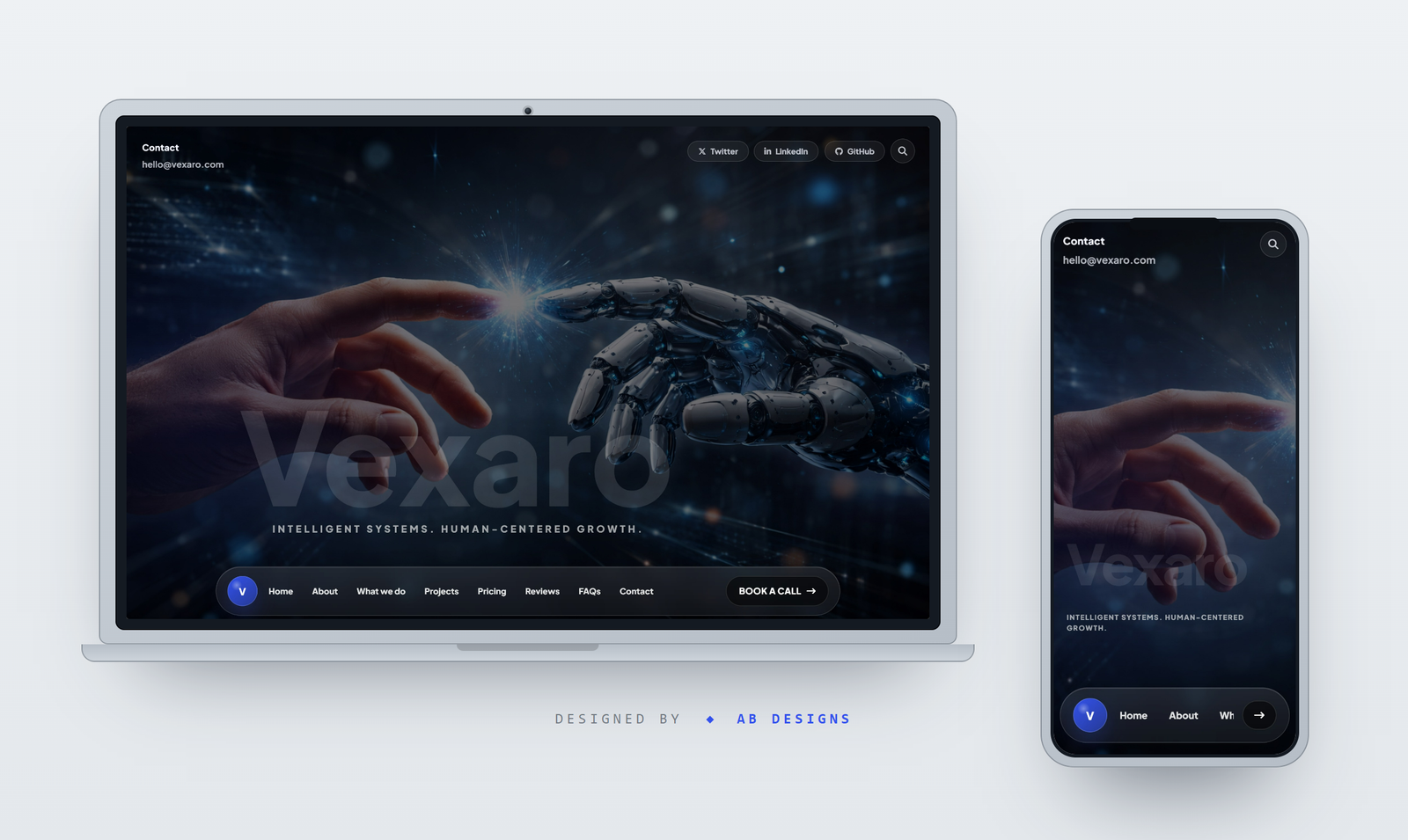 Vexaro — قالب موقع HTML للذكاء الاصطناعي